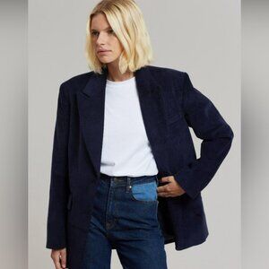Frankie Shop Navy Corduroy Blazer
